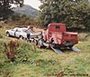 Loading the rusty E83W onto a trailer behind dads Jaguar XJ6