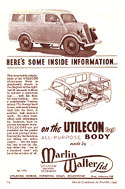 Martin Walter Utilecon ad, note wartime white edges on the front wings